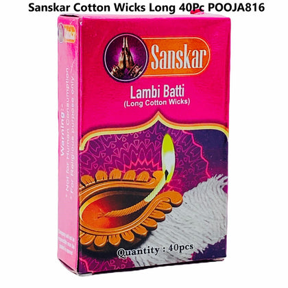 Sanskar Cotton Wicks Long 40Pc (Diya Batti)