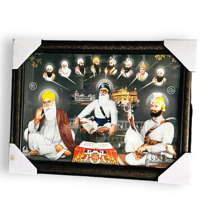 Photo Frame Guru Nanak Dev Ji, Guru Gobind Singh ji and Baba Deep Singh Ji Shaheed -BA- (SIZE- 20 x 28)- 9351235048734