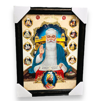 Photo Frame Guru Nanak Dev Ji with Ten Guru -BA- (SIZE- 20 x 28)- 9351235048918