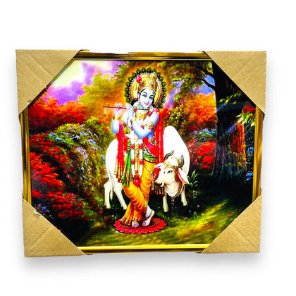 Krishna With Cow Photo Frame K202406-Y25444 21*25Cm (11