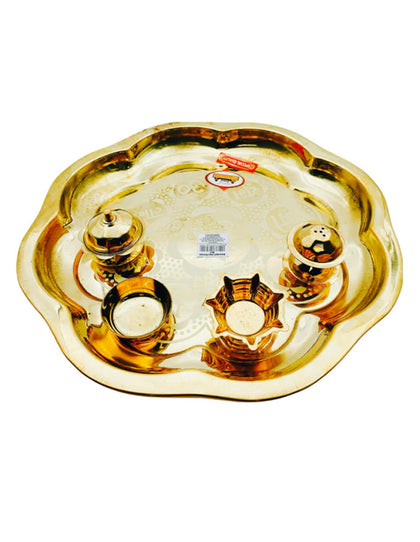 Brass Aarti Thali Printed  NO.4