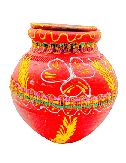 Coloured Kujja/ Mitti Pot Plain-Large