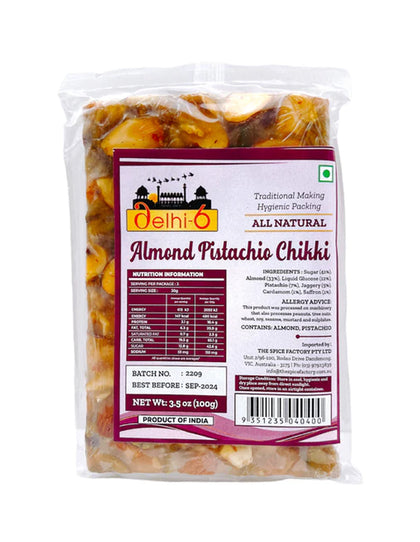 Delhi 6 Almond Pistachio Chikki 100Gm