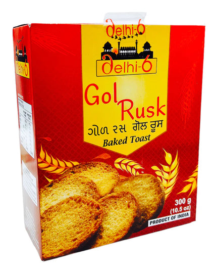 Delhi 6 Gol Rusk/ Round Baked Toast 300Gm