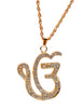 Ek Onkar With Chain Car Hanging Gold Medium-9351235029757