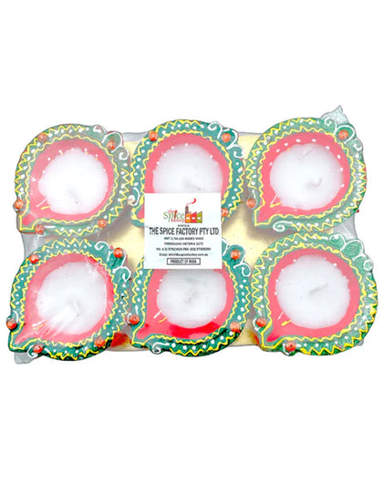 Fancy Diya With Wax 6Pc