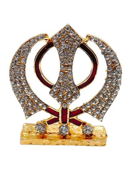 Khanda Car Stick On -3''- Gold (9351235029641)