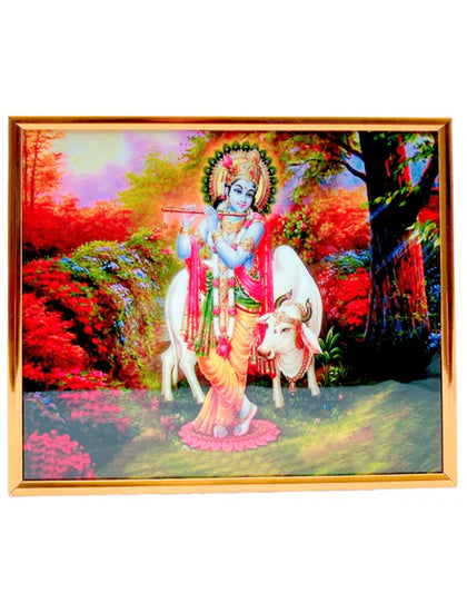 Krishna With Cow Photo Frame K202406-Y25444 21*25Cm (11