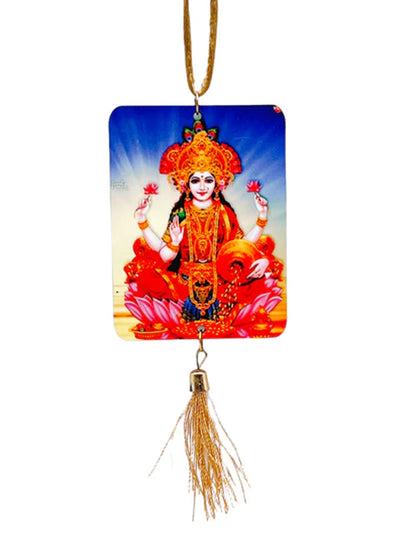 Laxmi Mata Wooden Car Hanging with Picture 1Pc