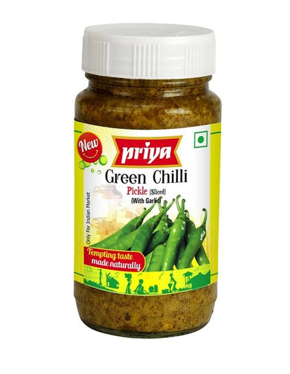 Priya Green Chilli Pkl Wo Gar 300Gm