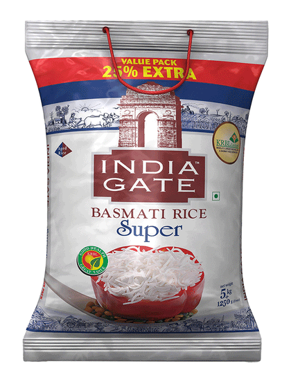 India Gate Super Rice 5Kg + 1Kg (Free)