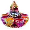 Fancy Clay Diya Big Plate 1Pc (Kalash-9 Diyas)