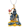 Shiv Ji With Chain Car Hanging Gold- Heavy -(9351235029719)